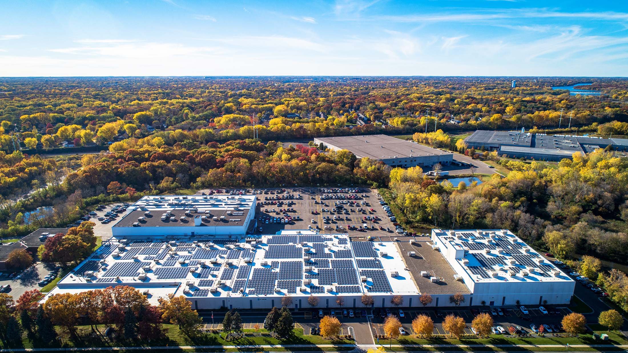 Completed commercial solar and roof project producing power | iDEAL Energies