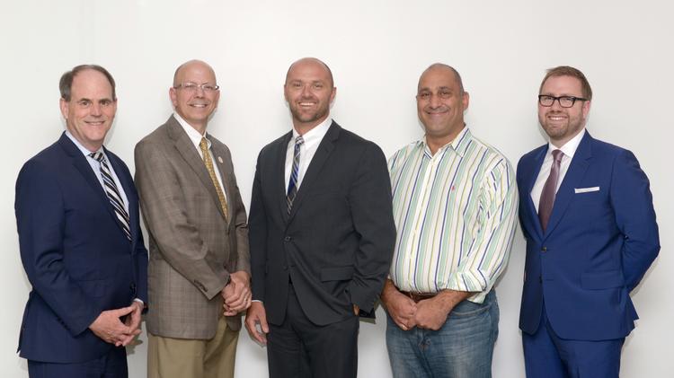 From left: Michael Noble, Fresh Energy; Jim Berge, King Solutions; Brent Wavra, Commissioning Solutions; Chris Psihos, Ideal Energies; Andrew Moratzka, Stoel Rives 